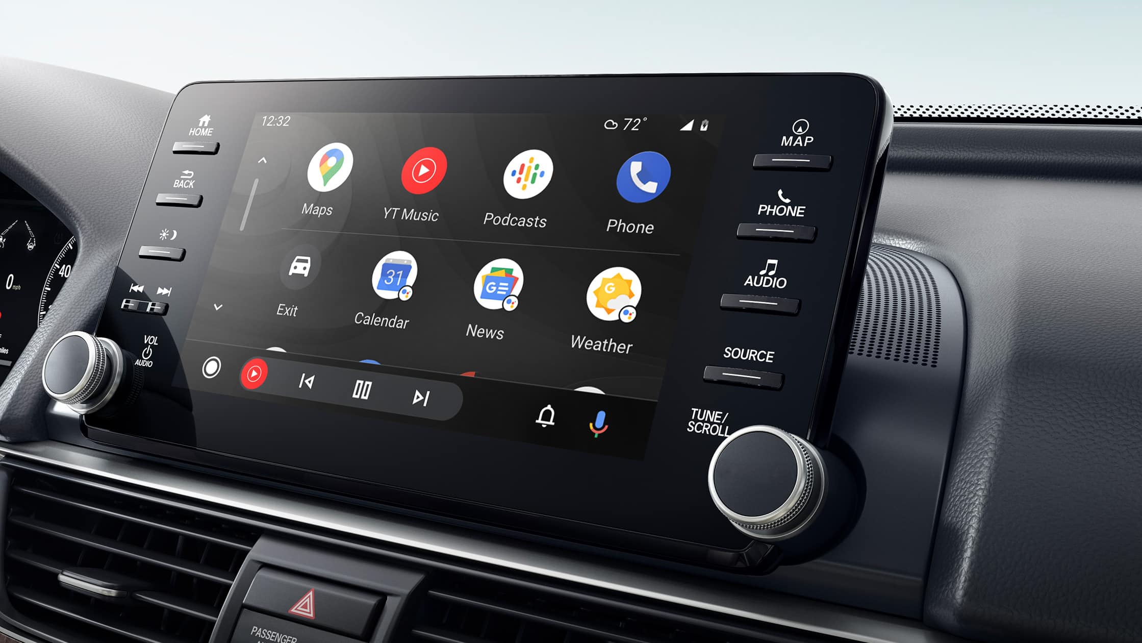 Wireless Android Auto™ integration detail on Display Audio touch-screen in the 2021 Honda Accord Touring 2.0T.